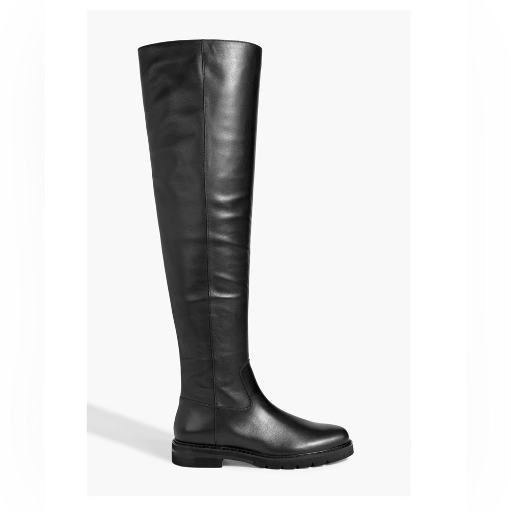 Stuart Weitzman Chicago Black OTK lug sole boots 7.5